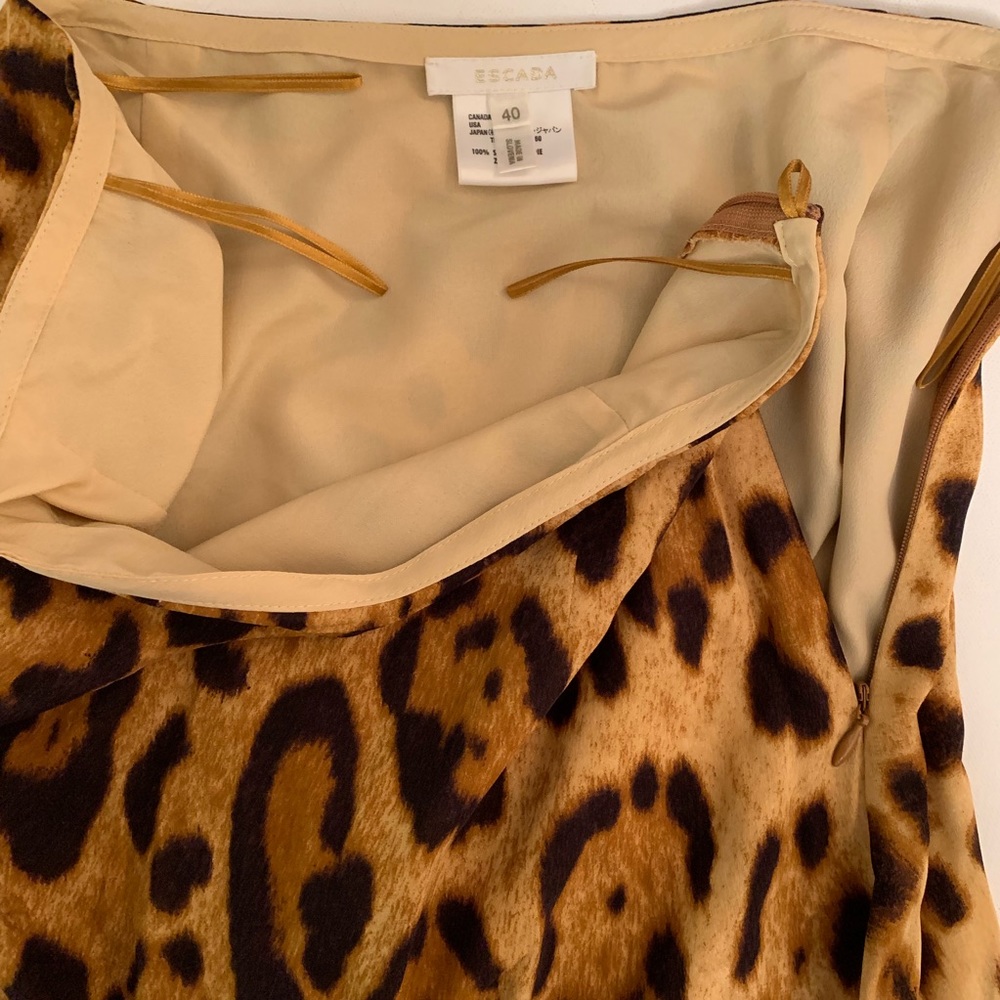 Escada Silk Leopard Print Skirt - Picture 4 of 6